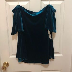 FTF Velvet Off-the-shoulder Top